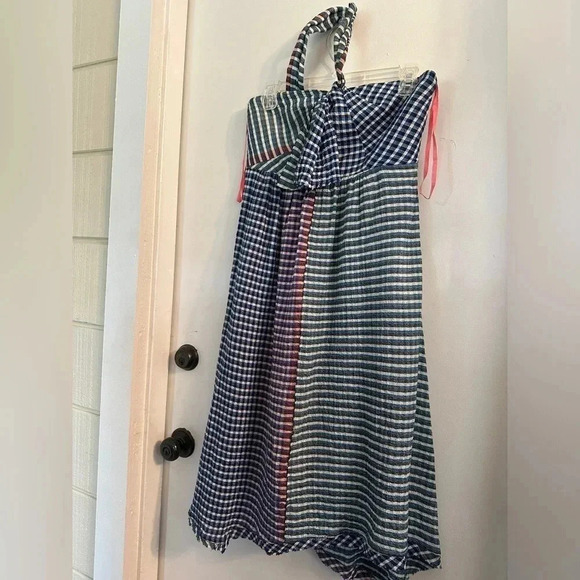 Maeve by Anthropologie size 2 Waverly One Shoulder Plaid Ruffle Dress patch-work - Picture 2 of 6